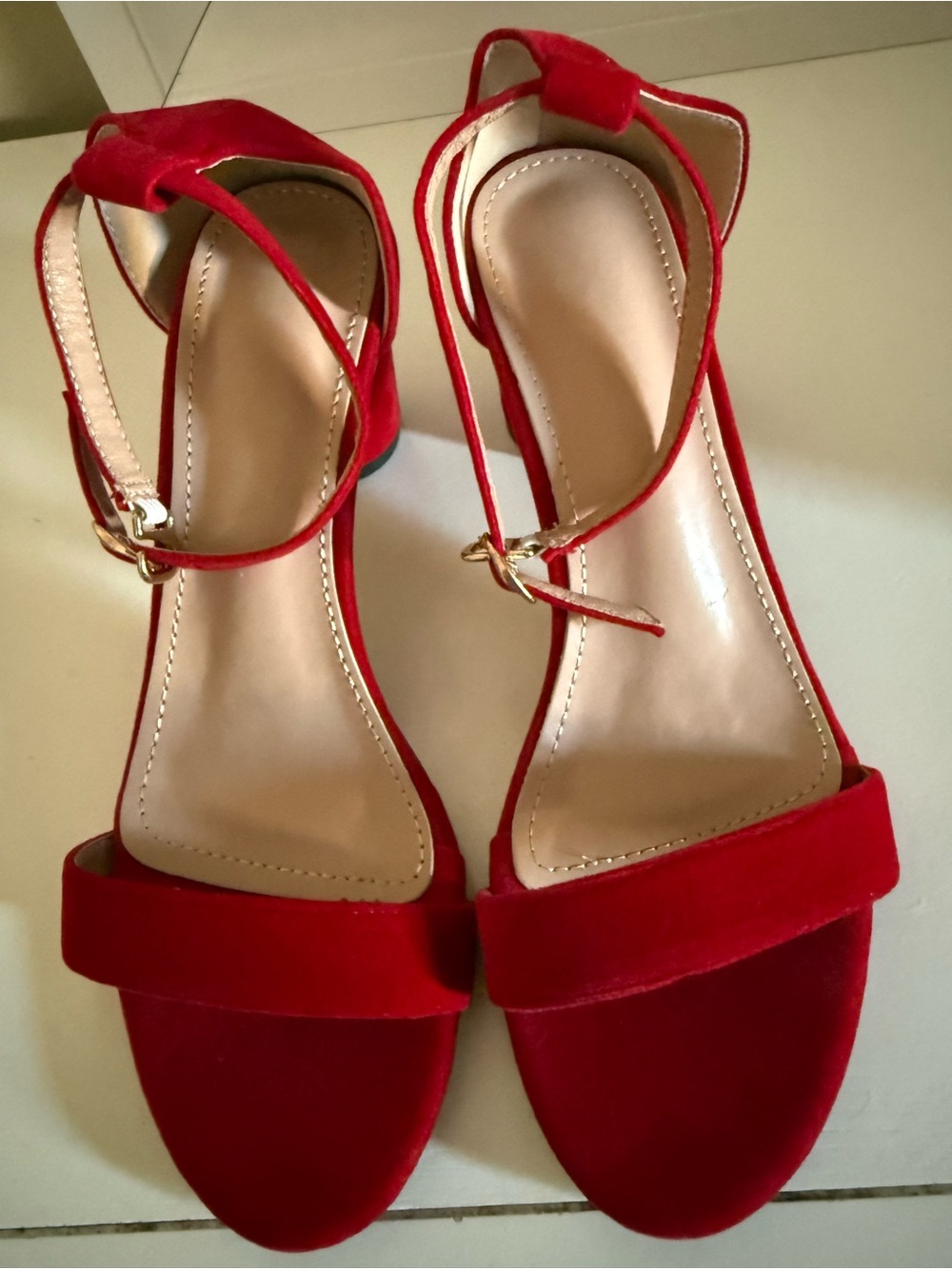 Red Ankle-Strap Women’s Sandals - Elegant Summer Heels